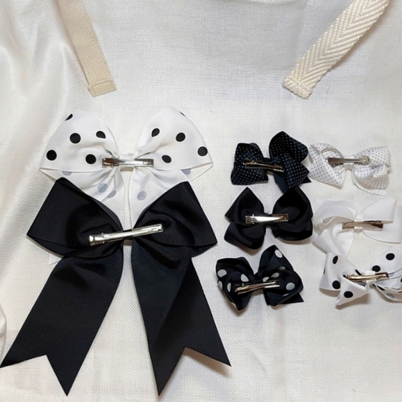 Hair Bows Grosgrain Ribbon Set of 8 - Picture 8 of 8